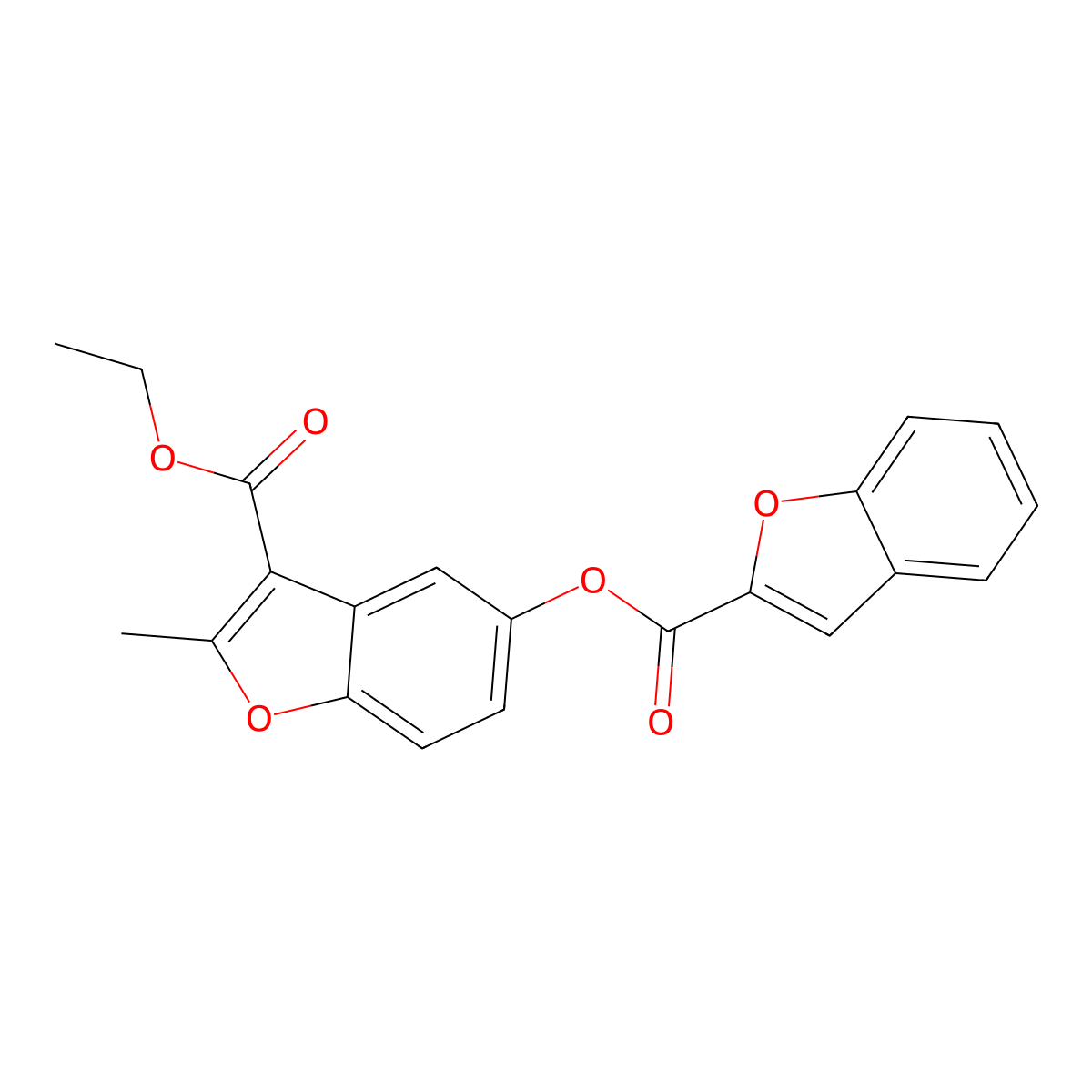 Ethyl 5-(1-benzofuran-2-carbonyloxy)-2-methyl-1-benzofuran-3-carboxylate molecular structure, CAS 305852-82-8