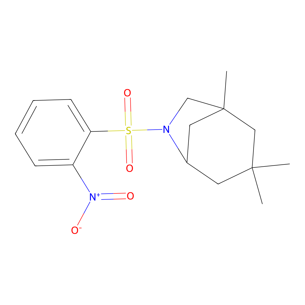 6-({2-Nitrophenyl}sulfonyl)-1,3,3-trimethyl-6-azabicyclo[3.2.1]octane molecular structure, CAS 305853-88-7