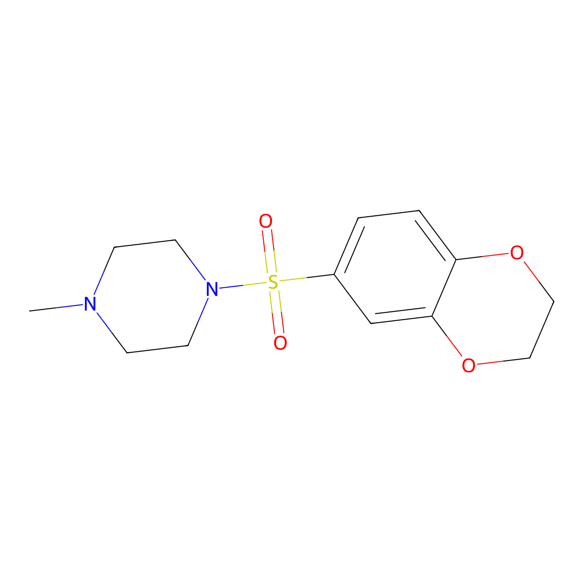 1-(2,3-Dihydro-1,4-benzodioxin-6-ylsulfonyl)-4-methylpiperazine molecular structure, CAS 305853-89-8