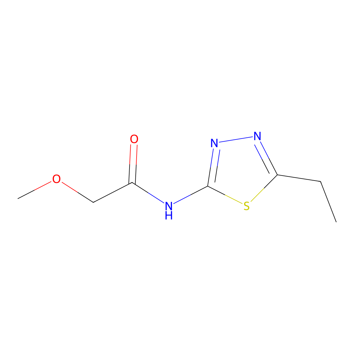 N-(5-ethyl-1,3,4-thiadiazol-2-yl)-2-methoxyacetamide molecular structure, CAS 305855-10-1