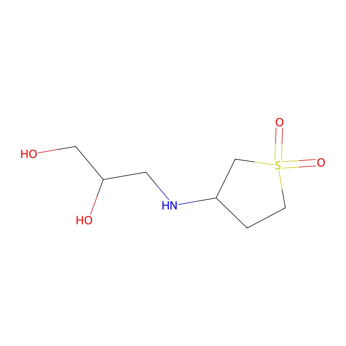 3-(1,1-Dioxo-tetrahydro-1lambda*6*-thiophen-3-yl-amino)-propane-1,2-diol molecular structure, CAS 305855-91-8