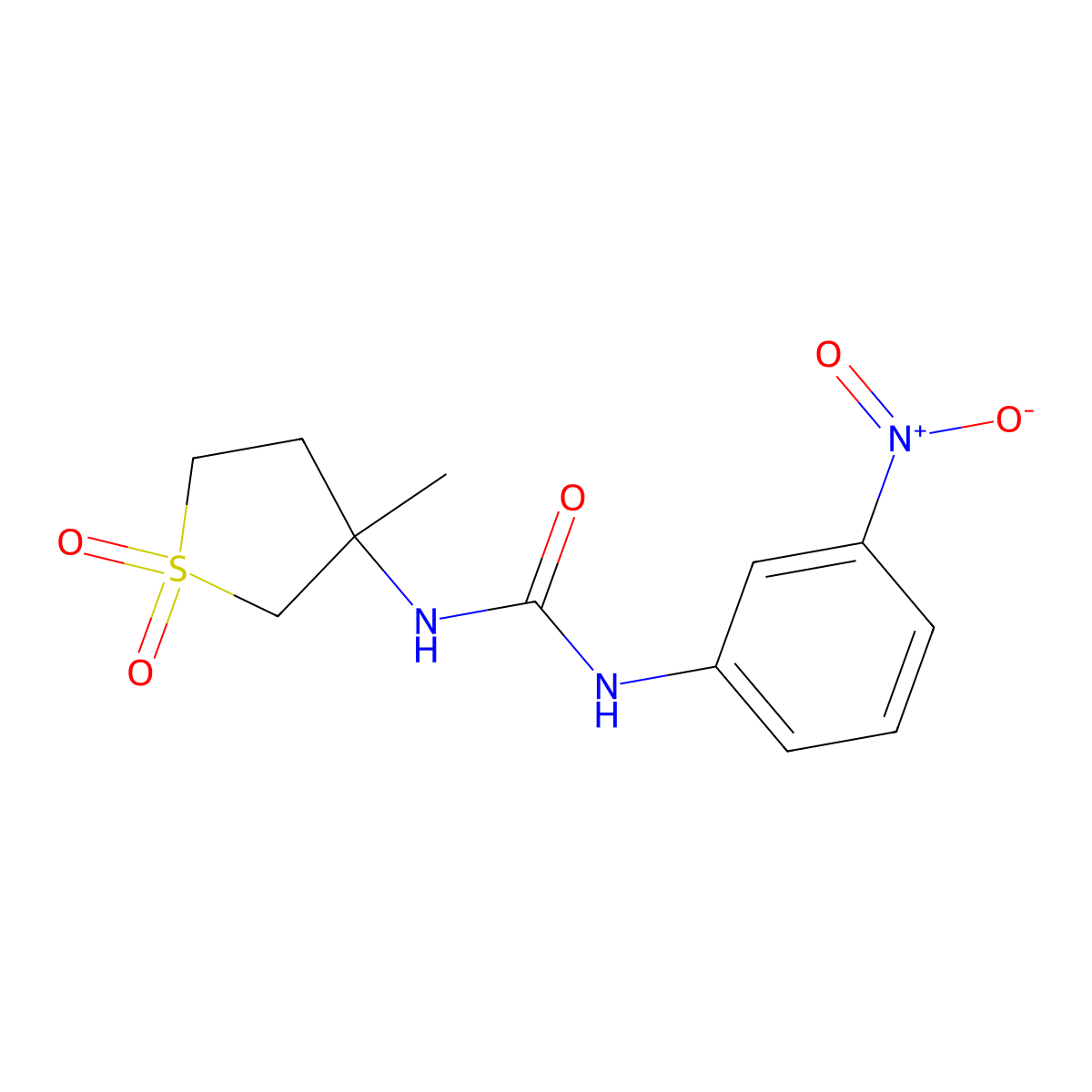 1-(3-Methyl-1,1-dioxothiolan-3-yl)-3-(3-nitrophenyl)urea molecular structure, CAS 305855-93-0