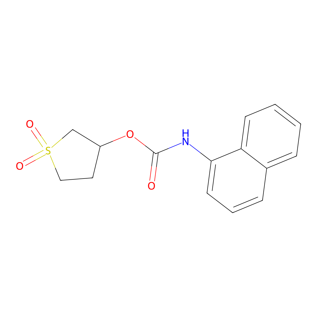 1,1-Dioxidotetrahydrothien-3-yl 1-naphthylcarbamate molecular structure, CAS 305855-96-3