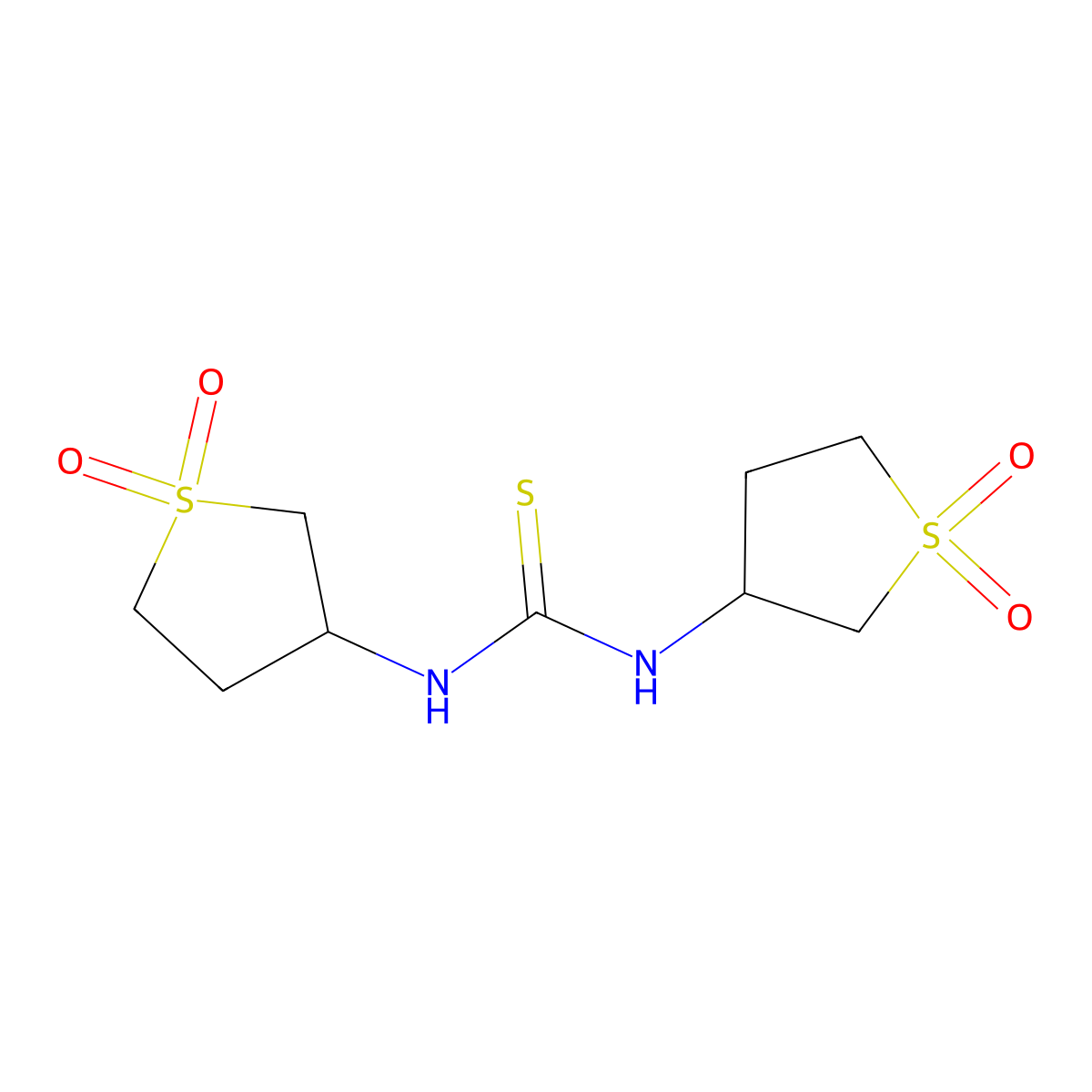 1,3-Bis(1,1-dioxidotetrahydrothiophen-3-yl)thiourea molecular structure, CAS 305855-97-4
