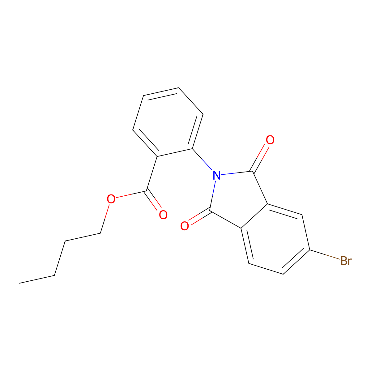 butyl 2-(5-bromo-1,3-dioxo-1,3-dihydro-2H-isoindol-2-yl)benzoate molecular structure, CAS 305856-49-9
