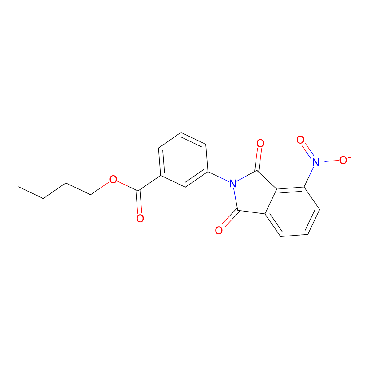 Butyl 3-(4-nitro-1,3-dioxoisoindol-2-yl)benzoate molecular structure, CAS 305856-67-1