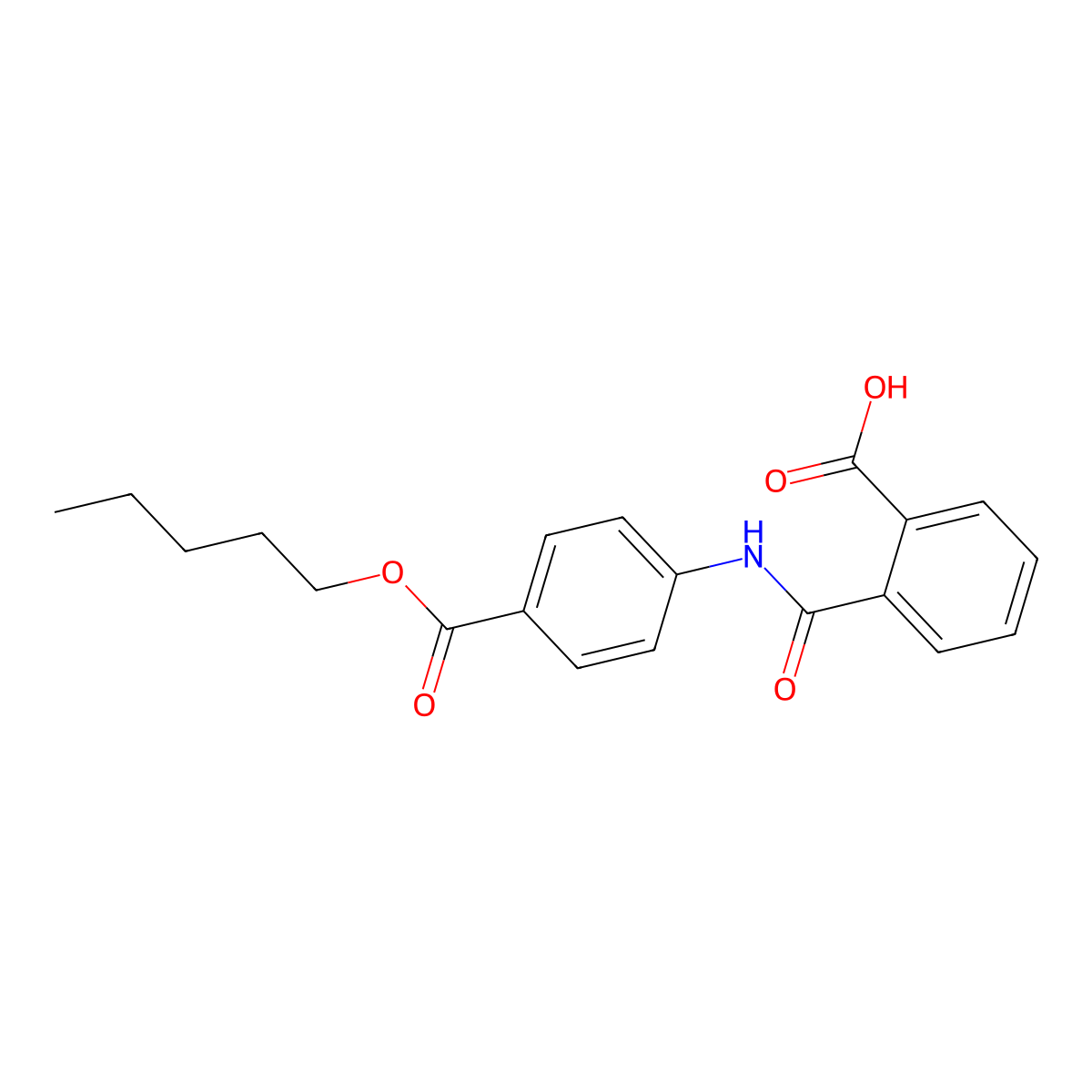 2-({4-[(Pentyloxy)carbonyl]phenyl}carbamoyl)benzoic acid molecular structure, CAS 305856-76-2