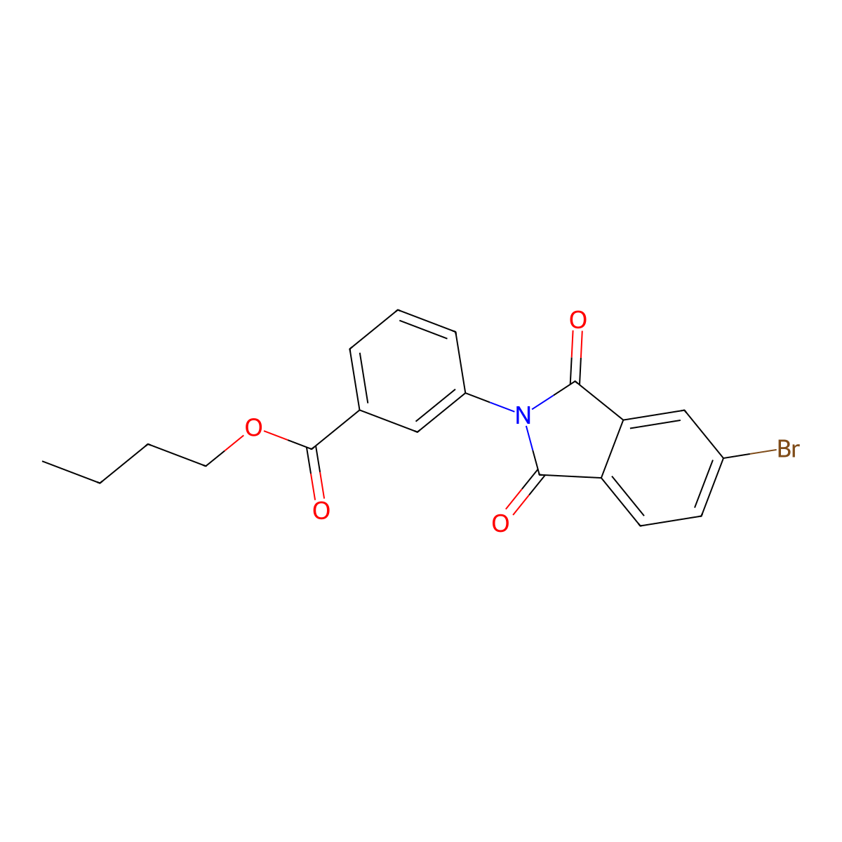 Butyl 3-(5-bromo-1,3-dioxoisoindol-2-yl)benzoate molecular structure, CAS 305856-83-1