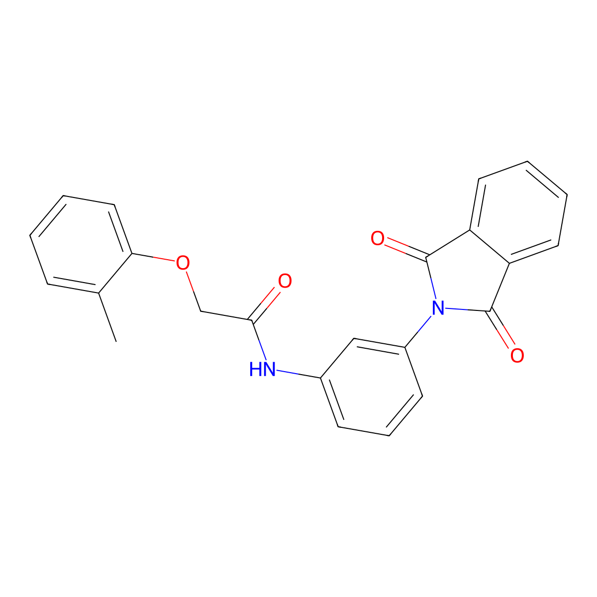 N-[3-(1,3-dioxoisoindol-2-yl)phenyl]-2-(2-methylphenoxy)acetamide molecular structure, CAS 305856-98-8