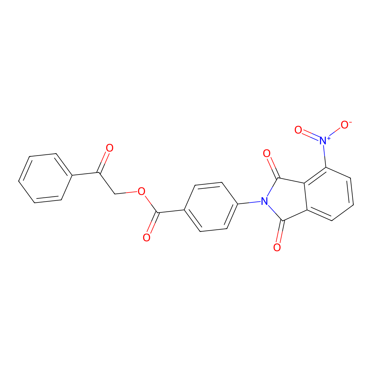 2-oxo-2-phenylethyl 4-(4-nitro-1,3-dioxo-1,3-dihydro-2H-isoindol-2-yl)benzoate molecular structure, CAS 305857-40-3