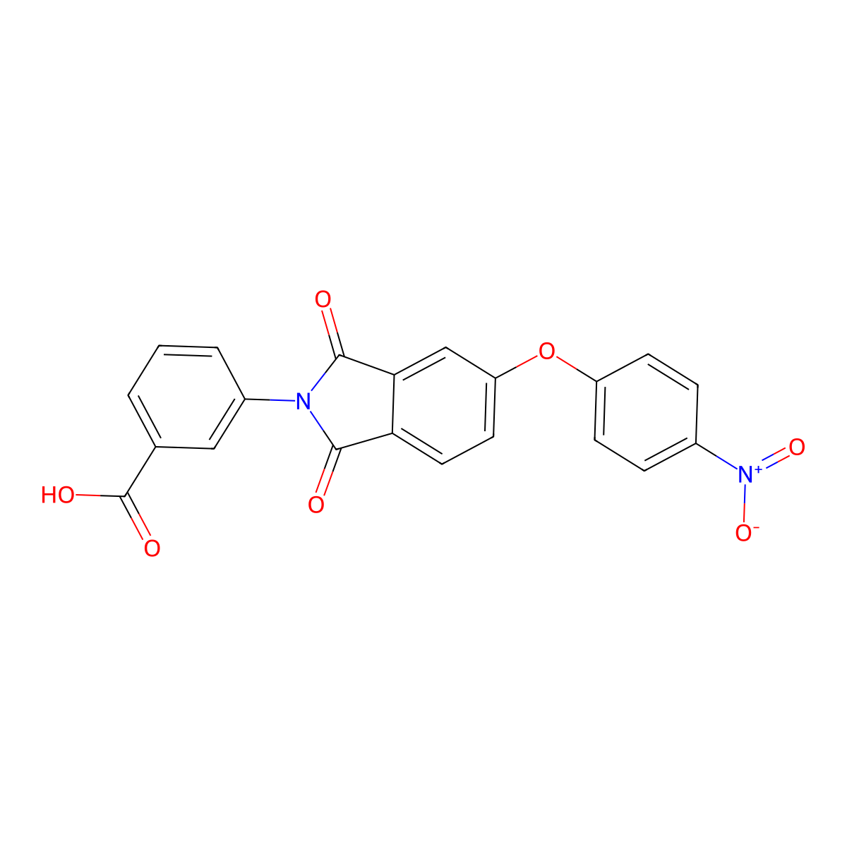 3-[5-(4-nitrophenoxy)-1,3-dioxo-1,3-dihydro-2H-isoindol-2-yl]benzoic acid molecular structure, CAS 305857-46-9