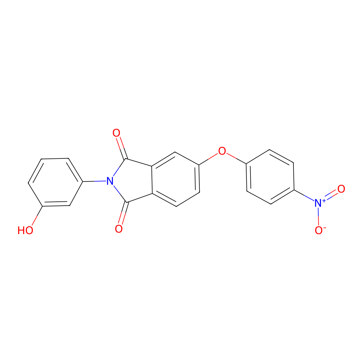 2-(3-hydroxyphenyl)-5-(4-nitrophenoxy)-1H-isoindole-1,3(2H)-dione molecular structure, CAS 305857-53-8
