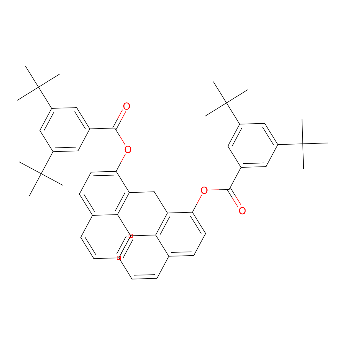 Bis[2-(3,5-di-tert-butylbenzoyloxy)-1-naphthyl]methane molecular structure, CAS 305857-96-9