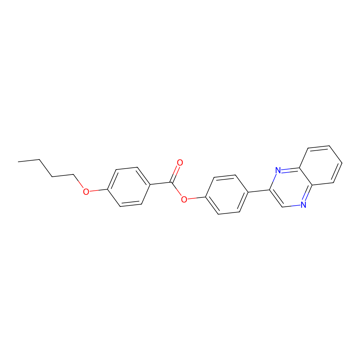 (4-Quinoxalin-2-ylphenyl) 4-butoxybenzoate molecular structure, CAS 305858-03-1