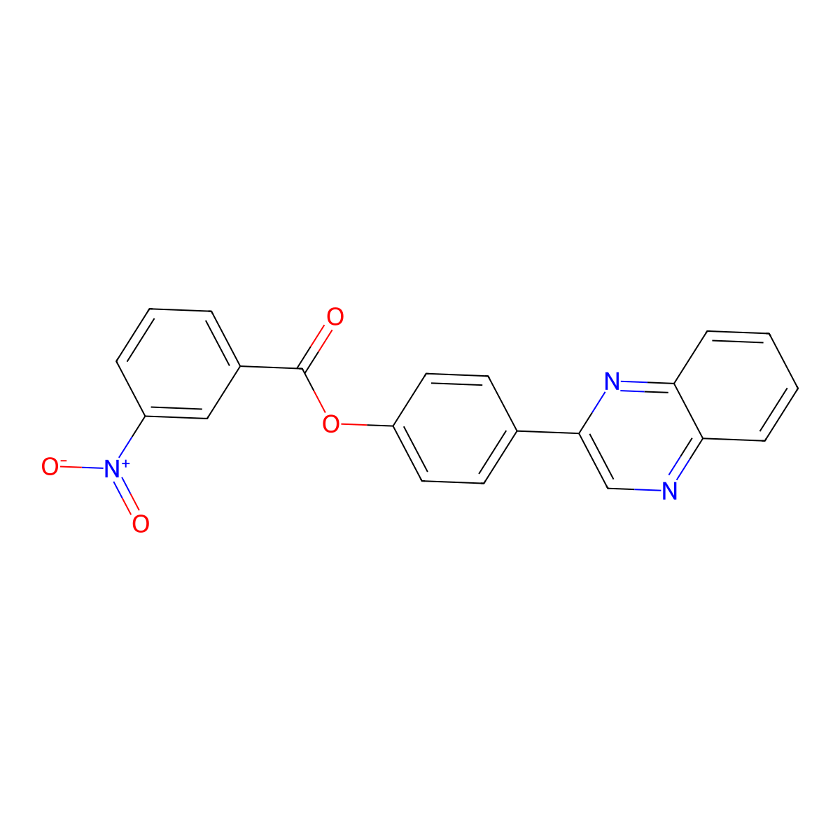 (4-Quinoxalin-2-ylphenyl) 3-nitrobenzoate molecular structure, CAS 305858-09-7