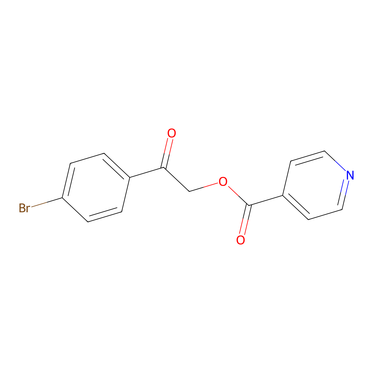 2-(4-Bromophenyl)-2-oxoethyl pyridine-4-carboxylate molecular structure, CAS 305858-22-4