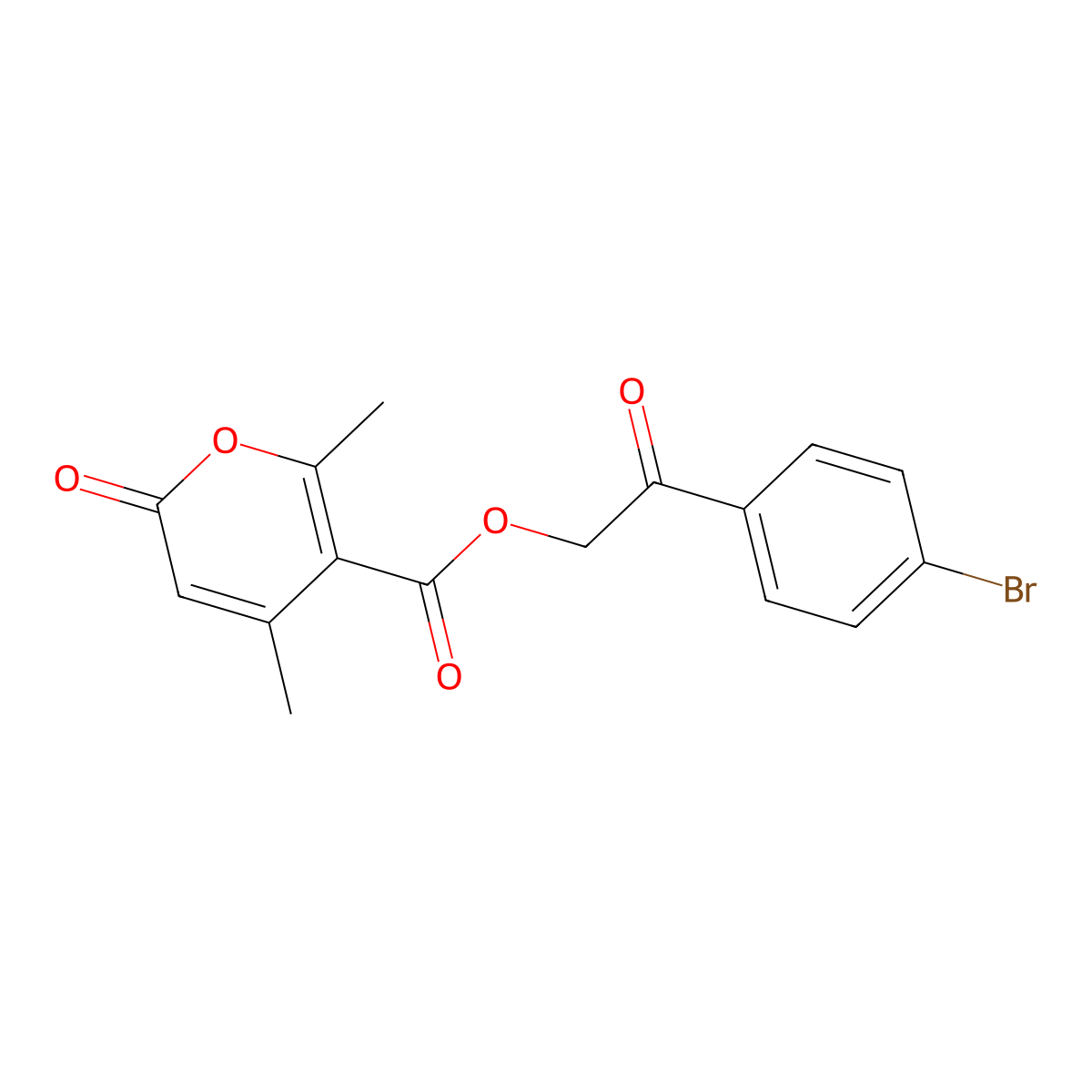 2-(4-bromophenyl)-2-oxoethyl 4,6-dimethyl-2-oxo-2H-pyran-5-carboxylate molecular structure, CAS 305858-25-7