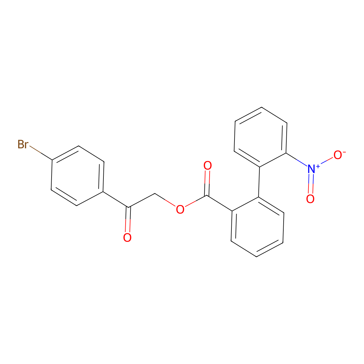 [2-(4-Bromophenyl)-2-oxoethyl] 2-(2-nitrophenyl)benzoate molecular structure, CAS 305858-36-0