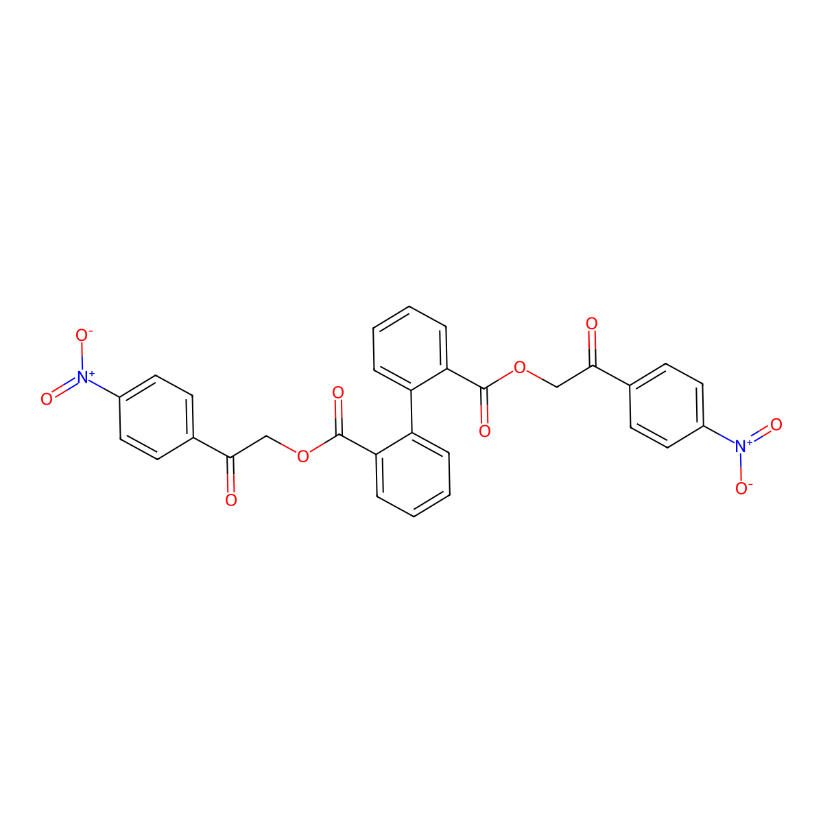 Bis(2-{4-nitrophenyl}-2-oxoethyl) [1,1'-biphenyl]-2,2'-dicarboxylate molecular structure, CAS 305858-37-1