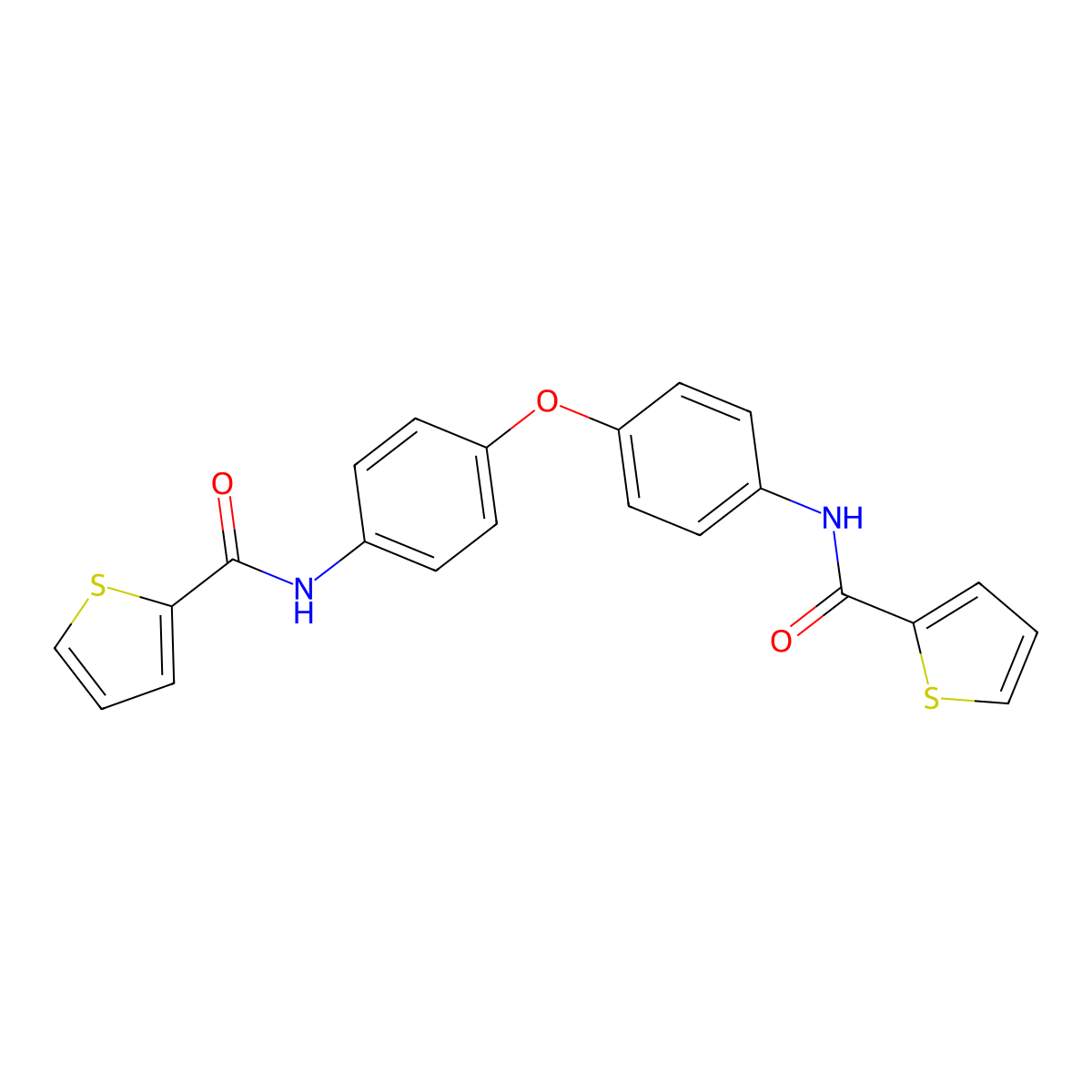 N-[4-[4-(thiophene-2-carbonylamino)phenoxy]phenyl]thiophene-2-carboxamide molecular structure, CAS 305858-58-6
