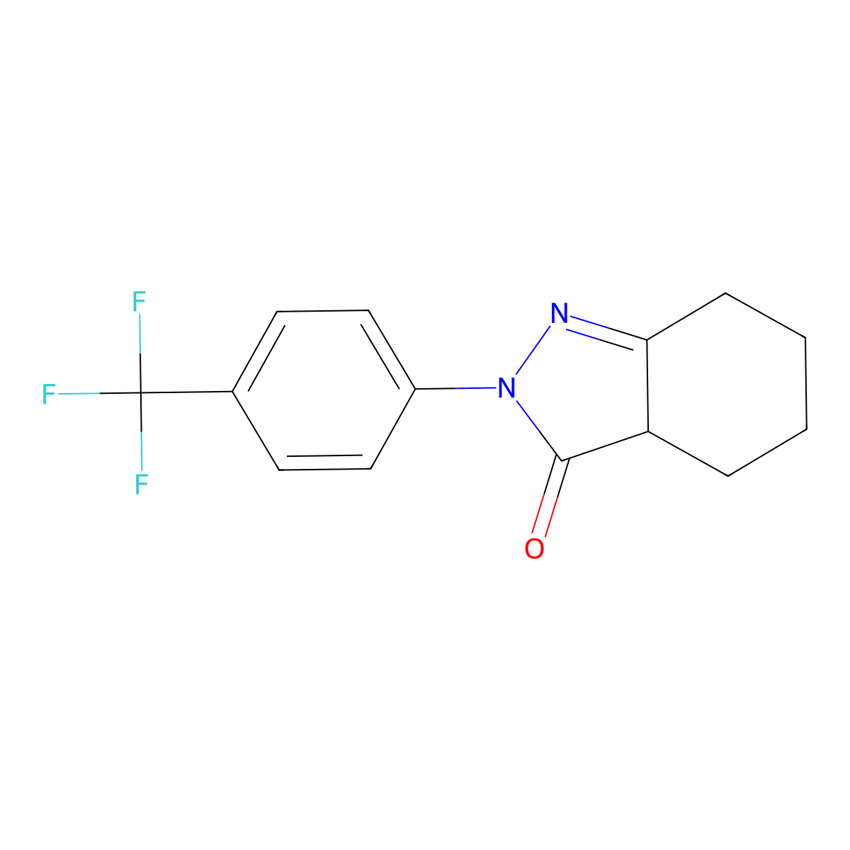 2-[4-(Trifluoromethyl)phenyl]-3,3a,4,5,6,7-hexahydro-2H-indazol-3-one molecular structure, CAS 305859-18-1