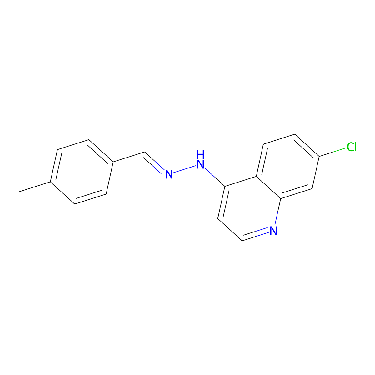 7-chloro-N-[(E)-p-tolylmethyleneamino]quinolin-4-amine molecular structure, CAS 305859-22-7