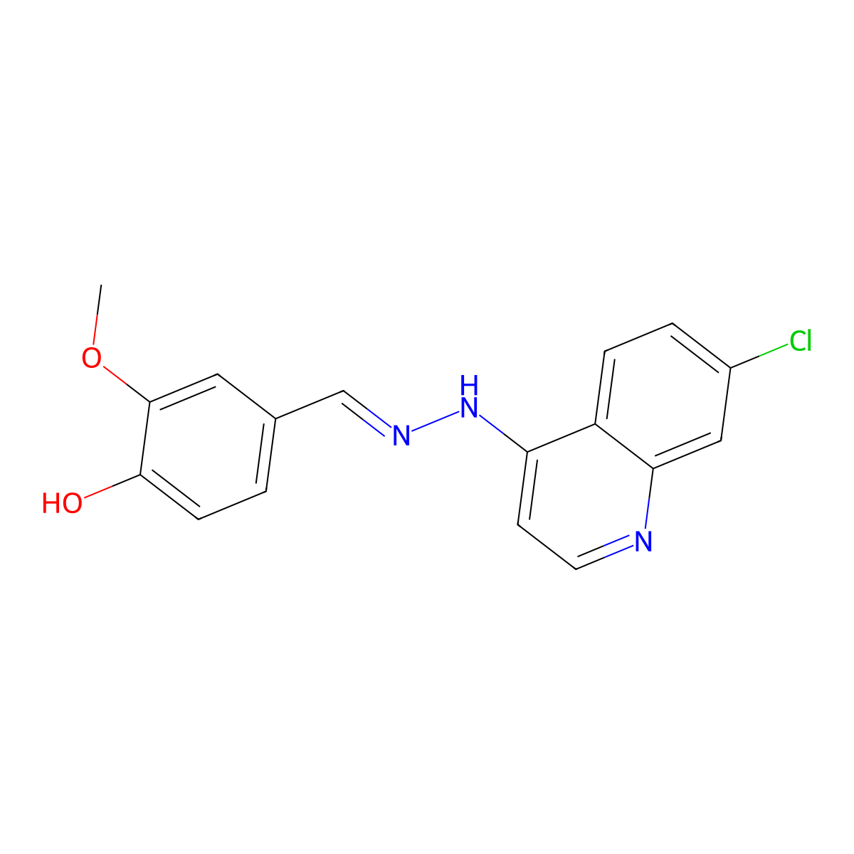 4-{(E)-[2-(7-chloroquinolin-4-yl)hydrazinylidene]methyl}-2-methoxyphenol molecular structure, CAS 305859-29-4