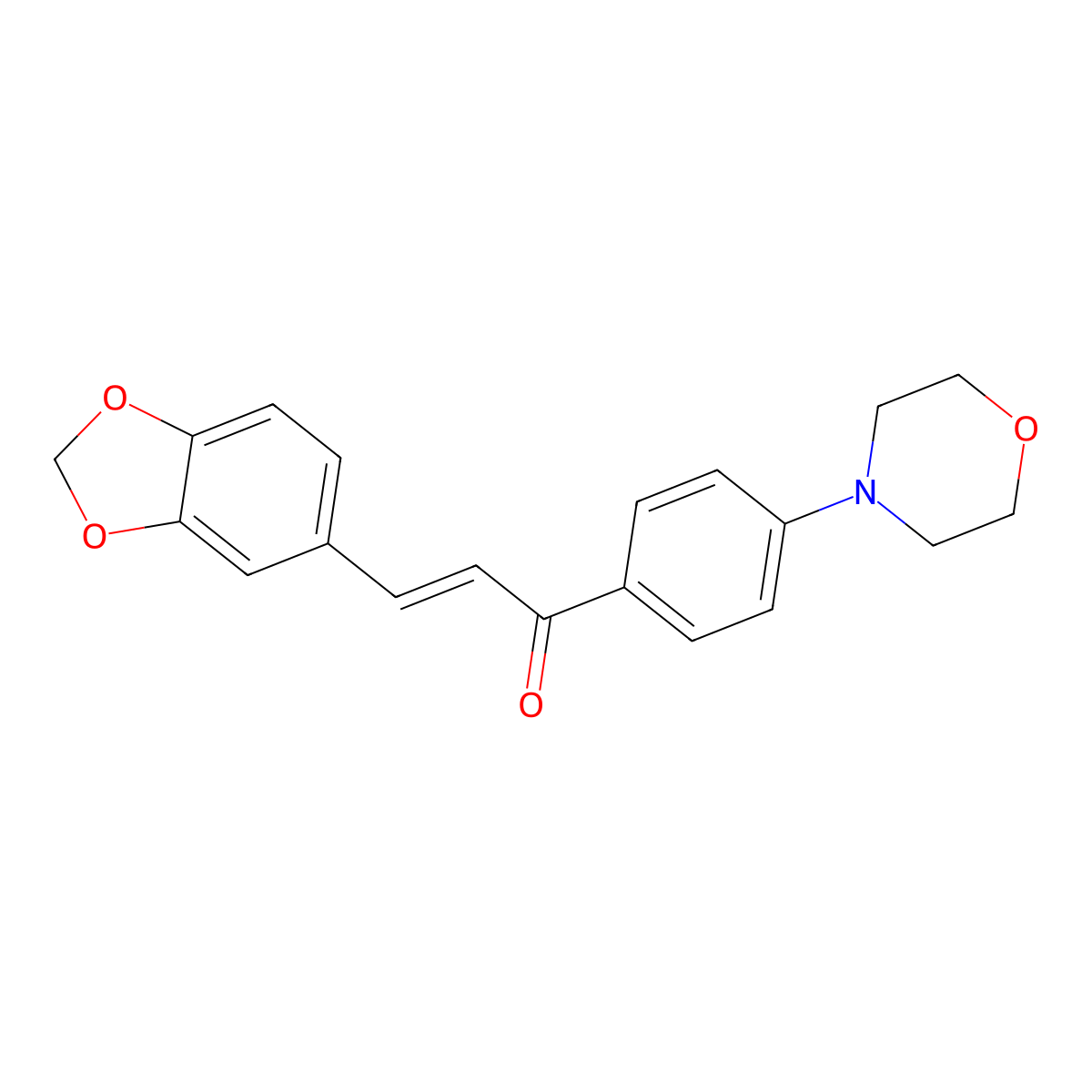 (2E)-3-(2H-1,3-Benzodioxol-5-YL)-1-[4-(morpholin-4-YL)phenyl]prop-2-EN-1-one molecular structure, CAS 305859-40-9