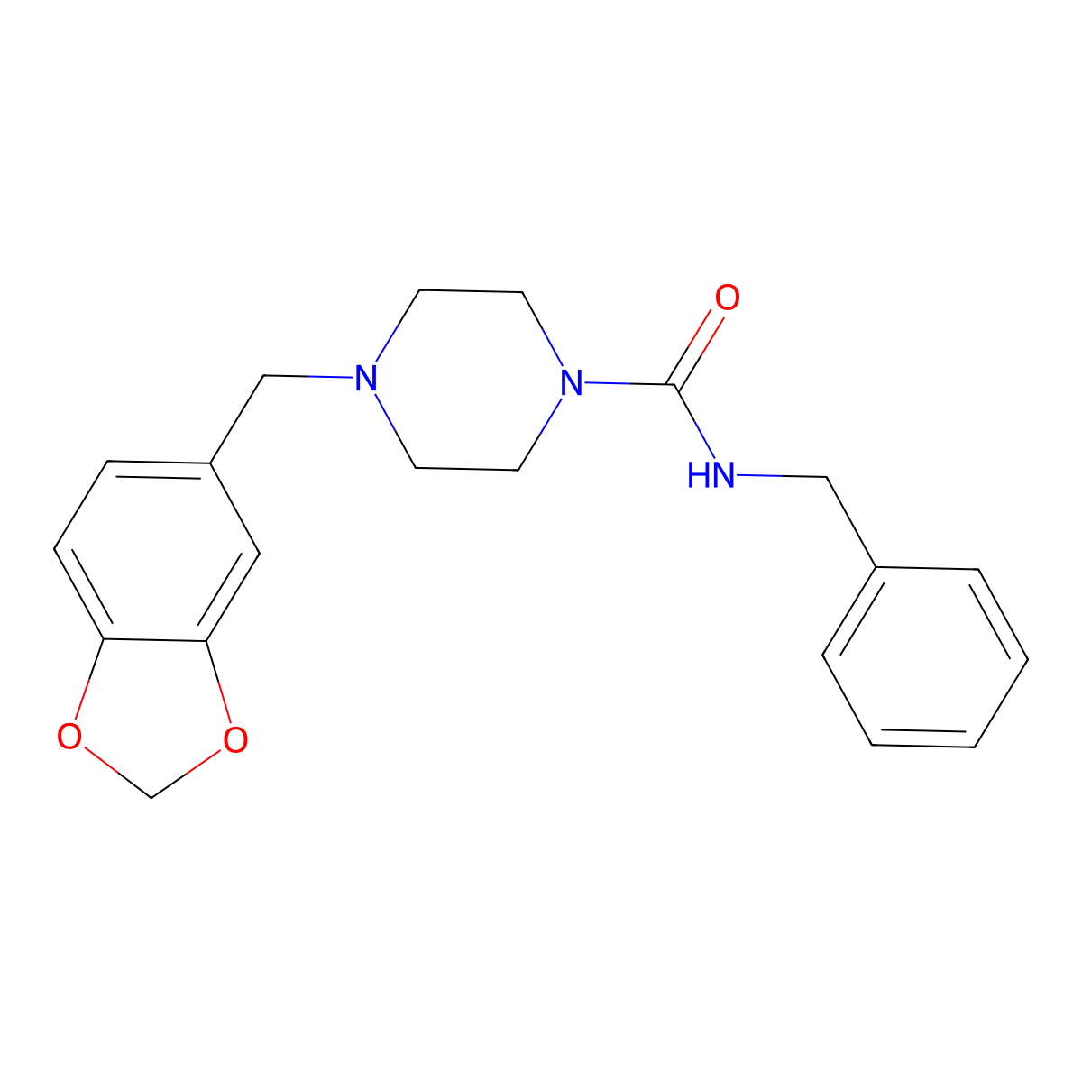4-(2H-1,3-Benzodioxol-5-ylmethyl)-N-benzylpiperazine-1-carboxamide molecular structure, CAS 305859-43-2