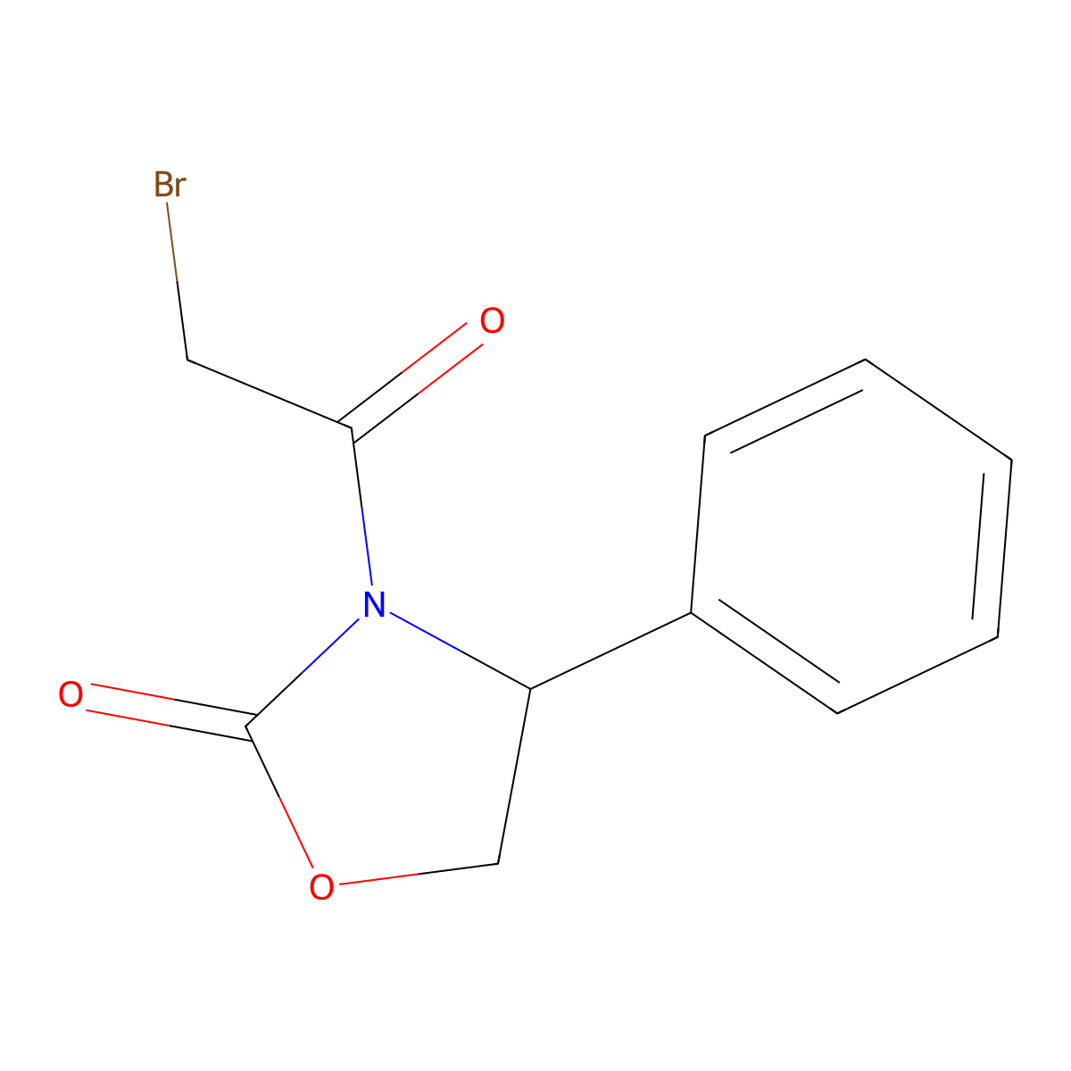 2-Oxazolidinone, 3-(bromoacetyl)-4-phenyl- molecular structure, CAS 305859-70-5