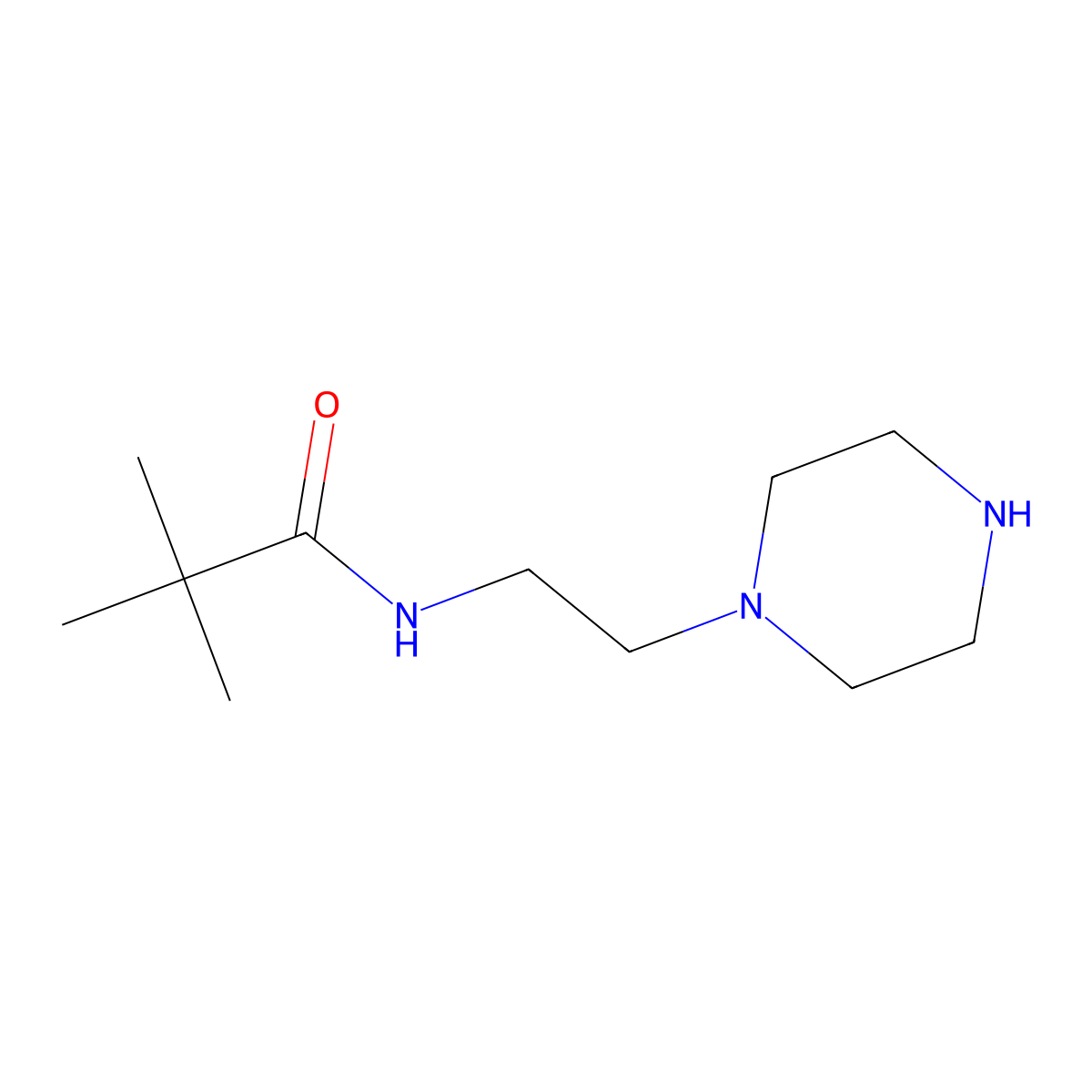 2,2-Dimethyl-N-(2-(1-piperazinyl)ethyl)propanamide molecular structure, CAS 305859-97-6