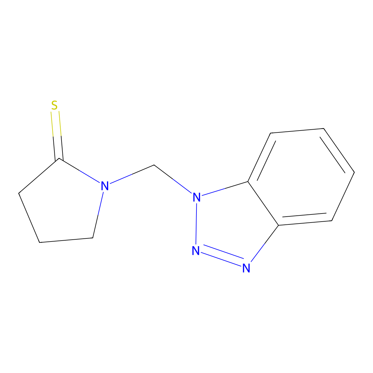 1-(1H-1,2,3-Benzotriazol-1-ylmethyl)pyrrolidine-2-thione molecular structure, CAS 305860-13-3