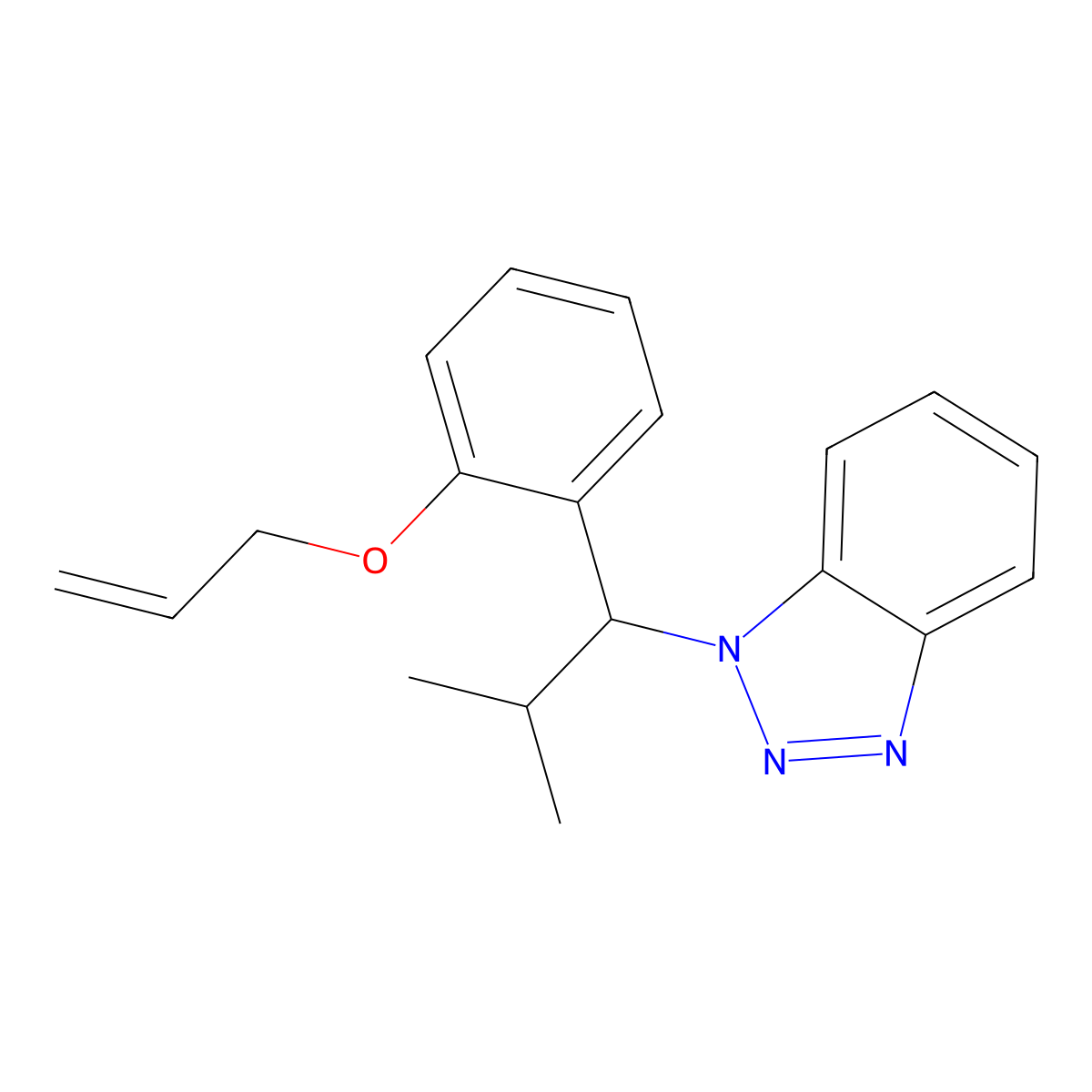 1-{2-Methyl-1-[2-(prop-2-en-1-yloxy)phenyl]propyl}-1H-1,2,3-benzotriazole molecular structure, CAS 305860-20-2