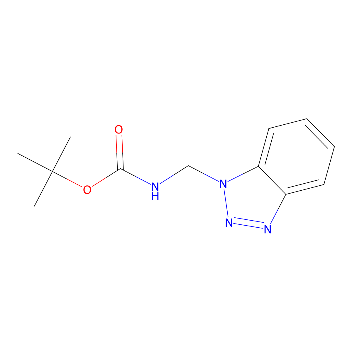 Tert-butyl N-(benzotriazol-1-ylmethyl)carbamate molecular structure, CAS 305860-41-7