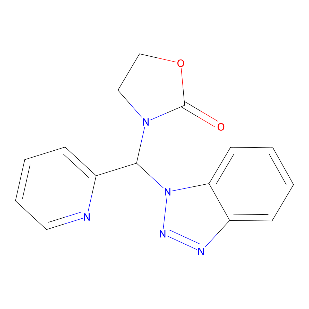3-[1H-1,2,3-Benzotriazol-1-yl(pyridin-2-yl)methyl]-1,3-oxazolidin-2-one molecular structure, CAS 305860-56-4