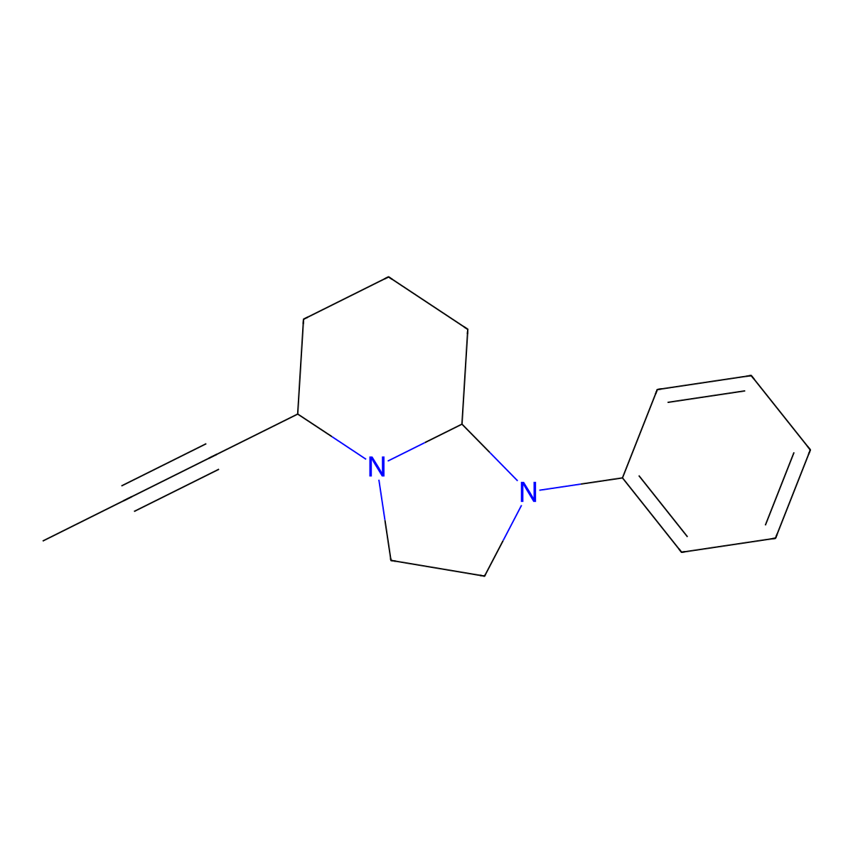 1-Phenyl-5-(prop-1-yn-1-yl)-octahydroimidazo[1,2-a]pyridine molecular structure, CAS 305860-66-6