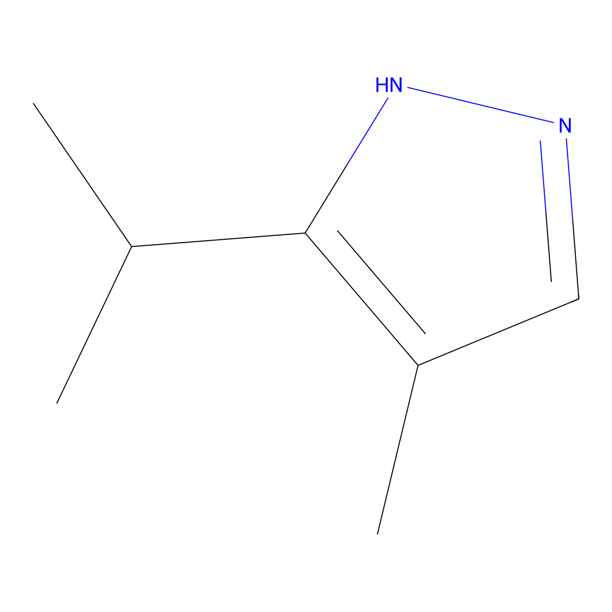 4-methyl-5-(propan-2-yl)-1H-pyrazole molecular structure, CAS 305860-75-7