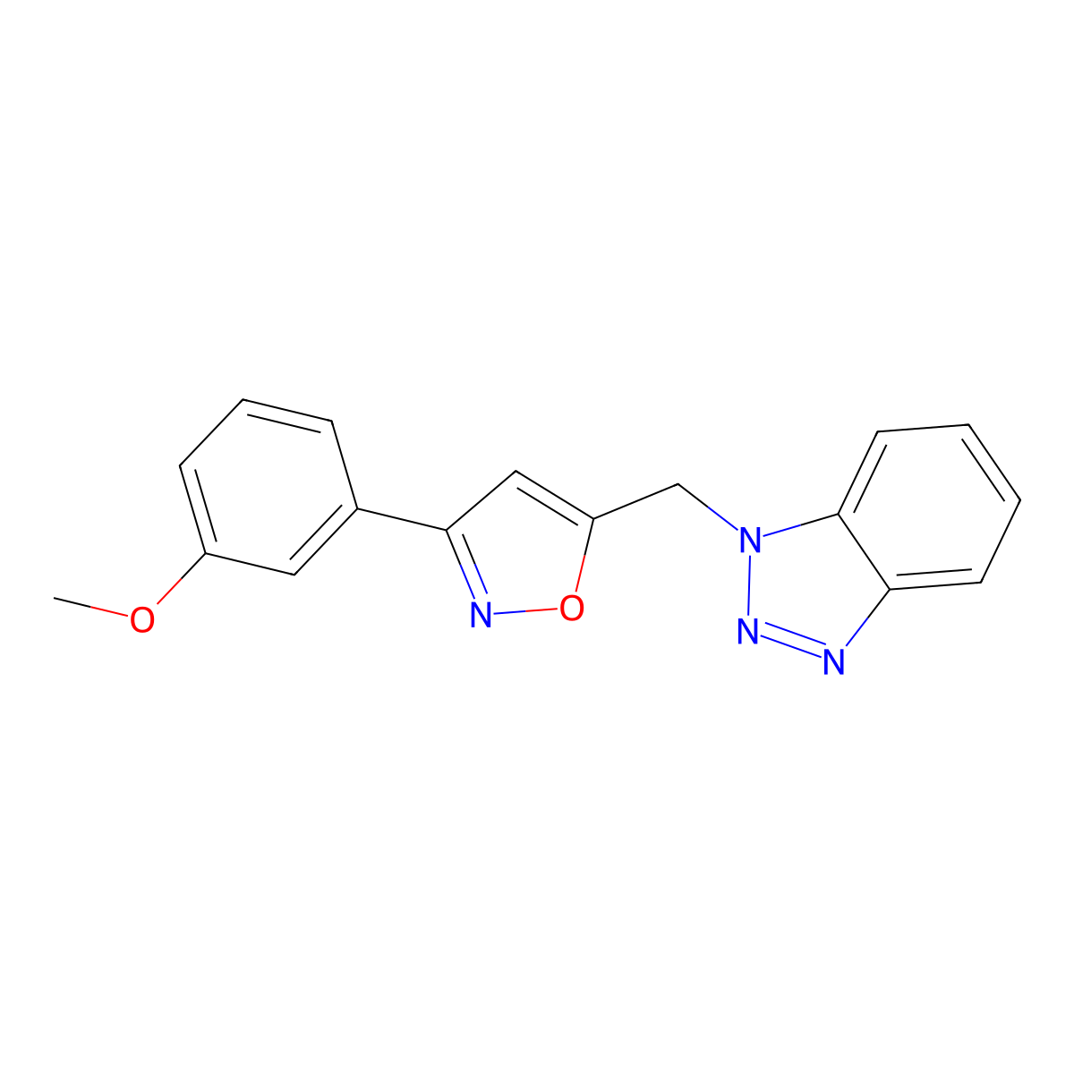 1-{[3-(3-Methoxyphenyl)-1,2-oxazol-5-yl]methyl}-1H-1,2,3-benzotriazole molecular structure, CAS 305860-83-7