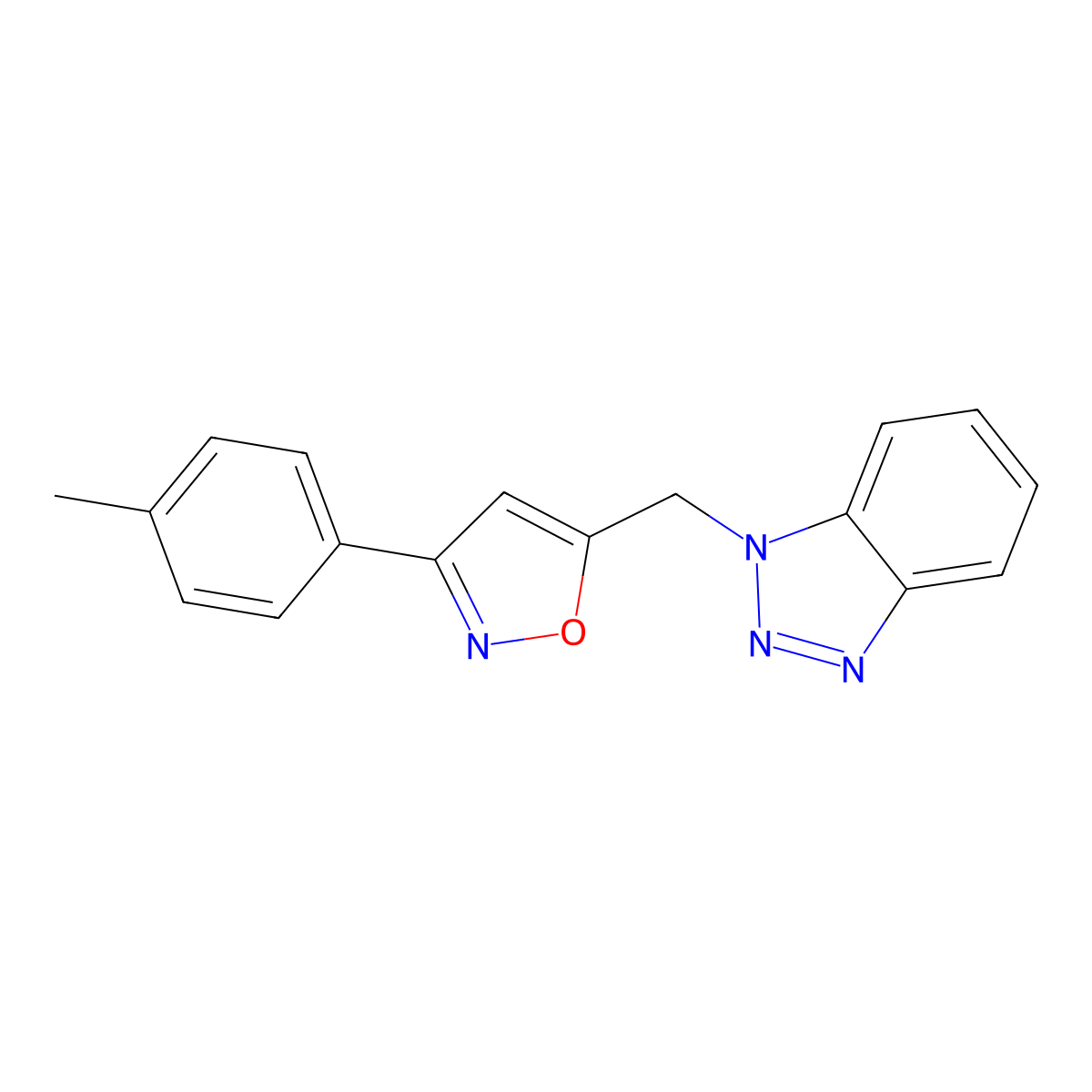 1-{[3-(4-Methylphenyl)-1,2-oxazol-5-yl]methyl}-1H-1,2,3-benzotriazole molecular structure, CAS 305860-86-0
