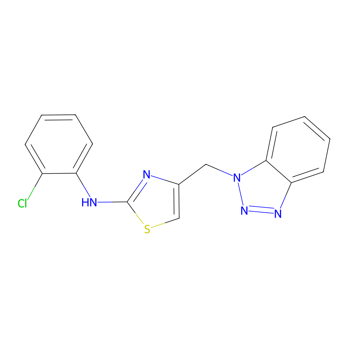 4-(1H-1,2,3-Benzotriazol-1-ylmethyl)-N-(2-chlorophenyl)-1,3-thiazol-2-amine molecular structure, CAS 305860-90-6