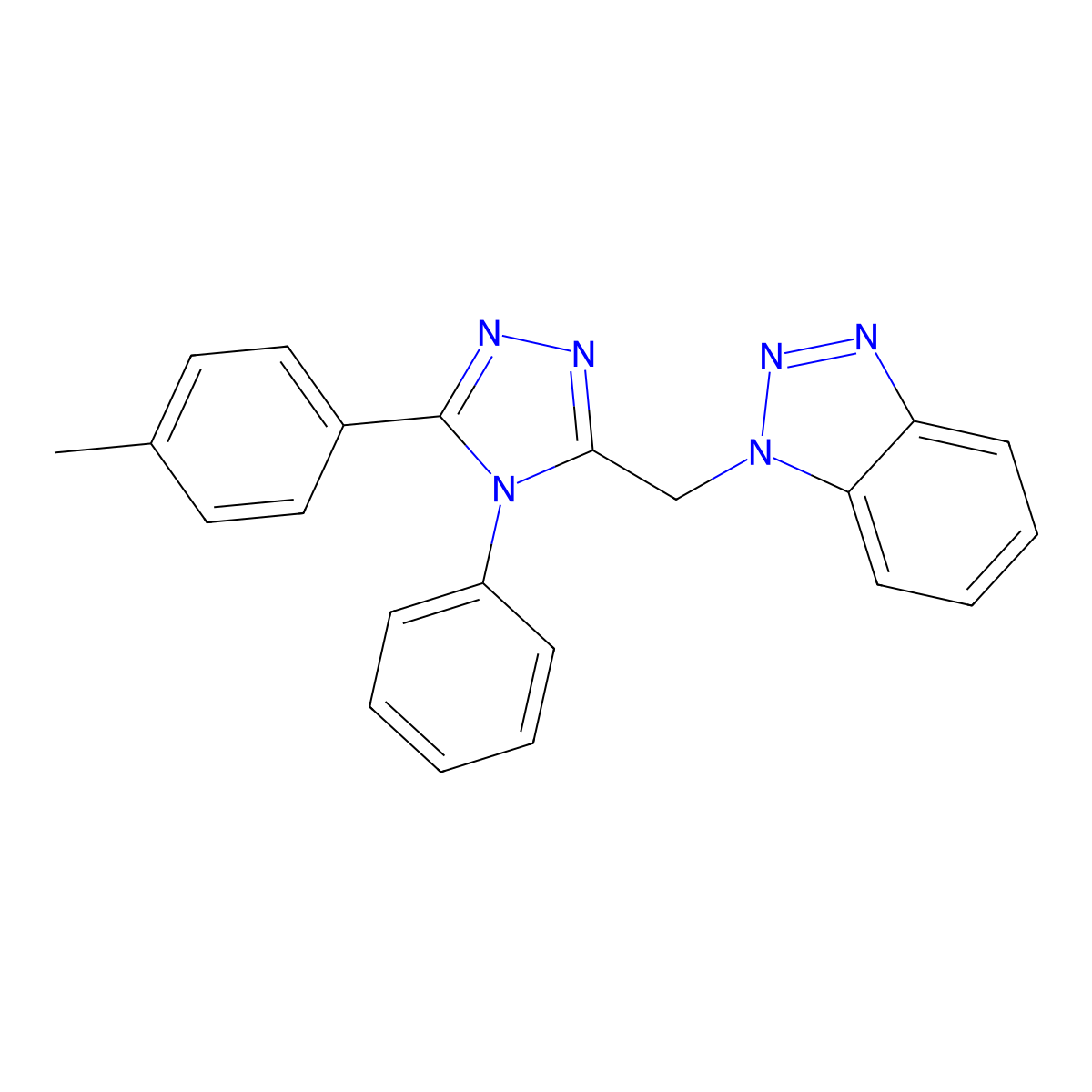1-[[5-(4-Methylphenyl)-4-phenyl-1,2,4-triazol-3-yl]methyl]benzotriazole molecular structure, CAS 305860-93-9