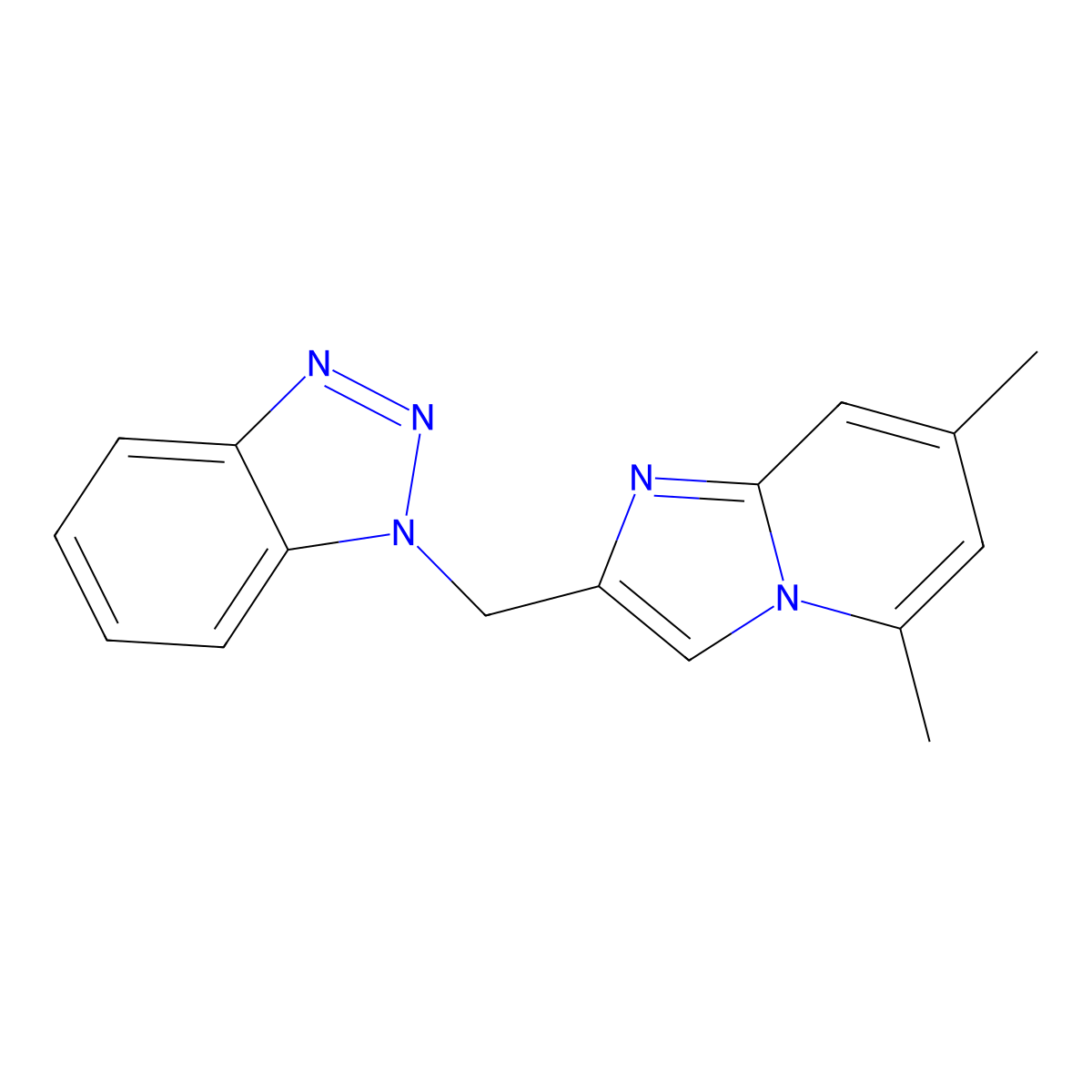 1-({5,7-Dimethylimidazo[1,2-a]pyridin-2-yl}methyl)-1H-1,2,3-benzotriazole molecular structure, CAS 305861-06-7