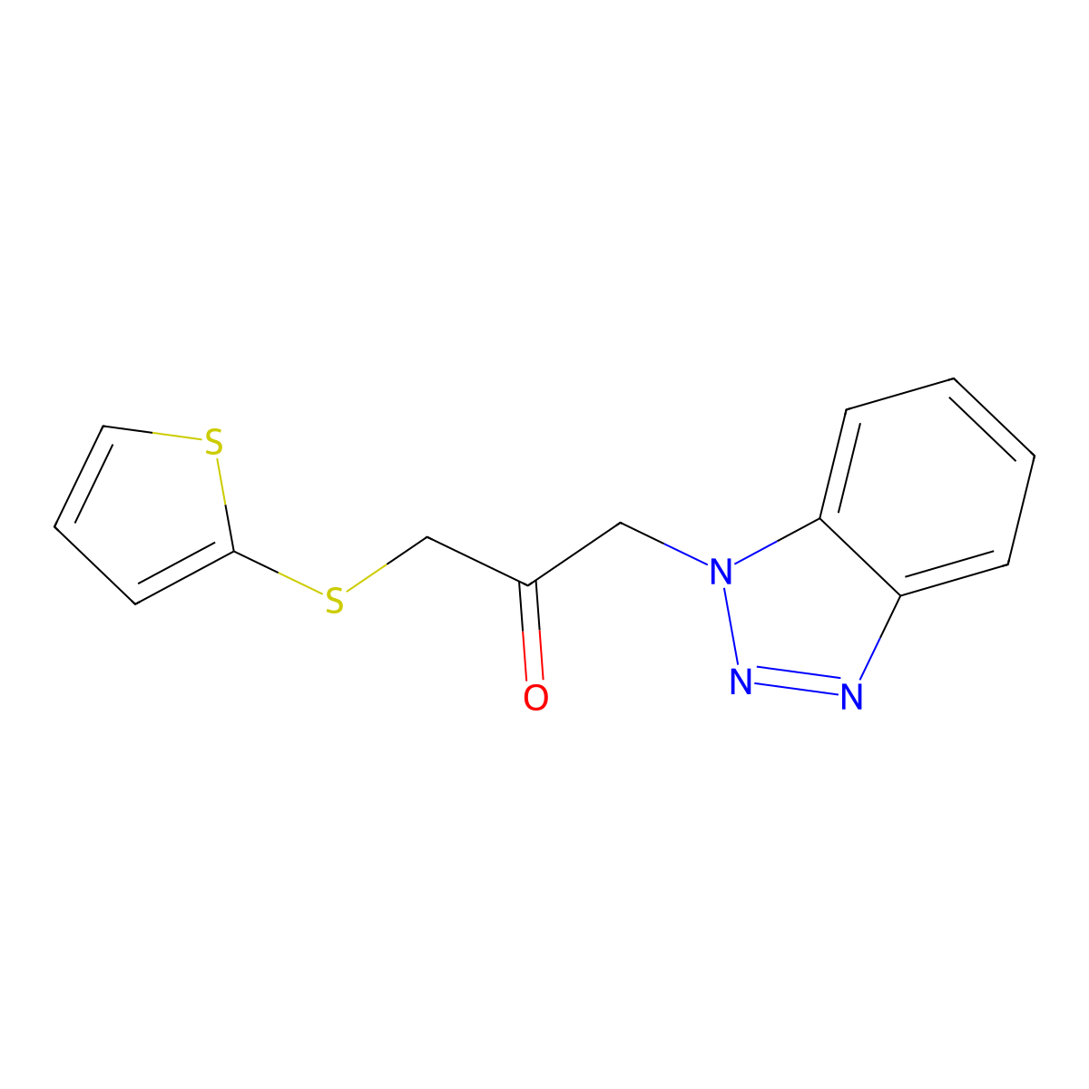 1-(1H-1,2,3-Benzotriazol-1-yl)-3-(thiophen-2-ylsulfanyl)propan-2-one molecular structure, CAS 305861-11-4