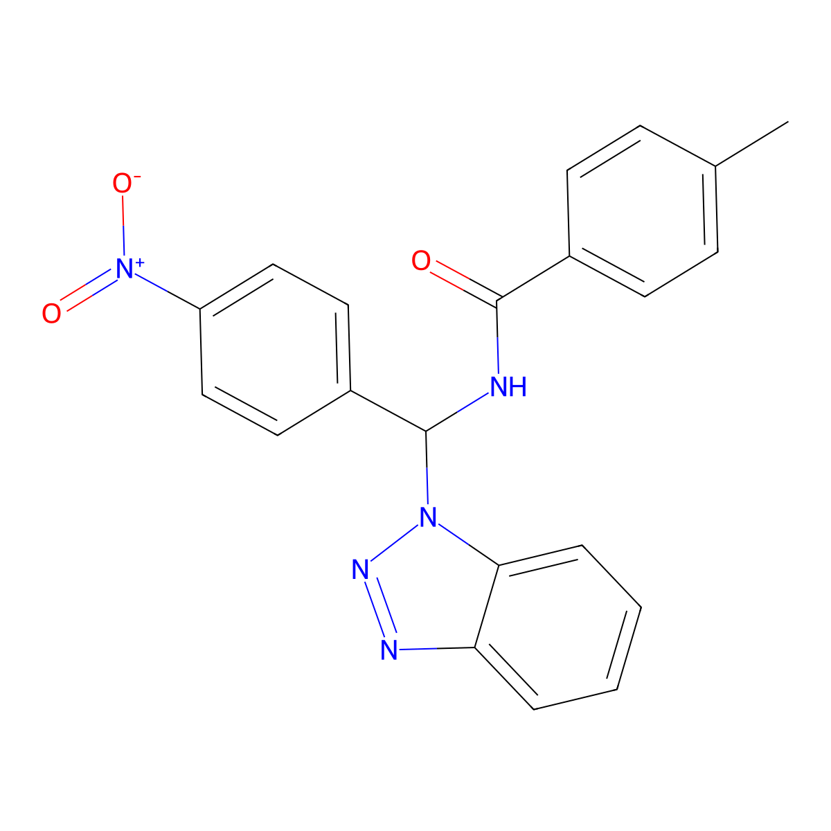 N-[1H-1,2,3-Benzotriazol-1-yl(4-nitrophenyl)methyl]-4-methylbenzamide molecular structure, CAS 305861-19-2