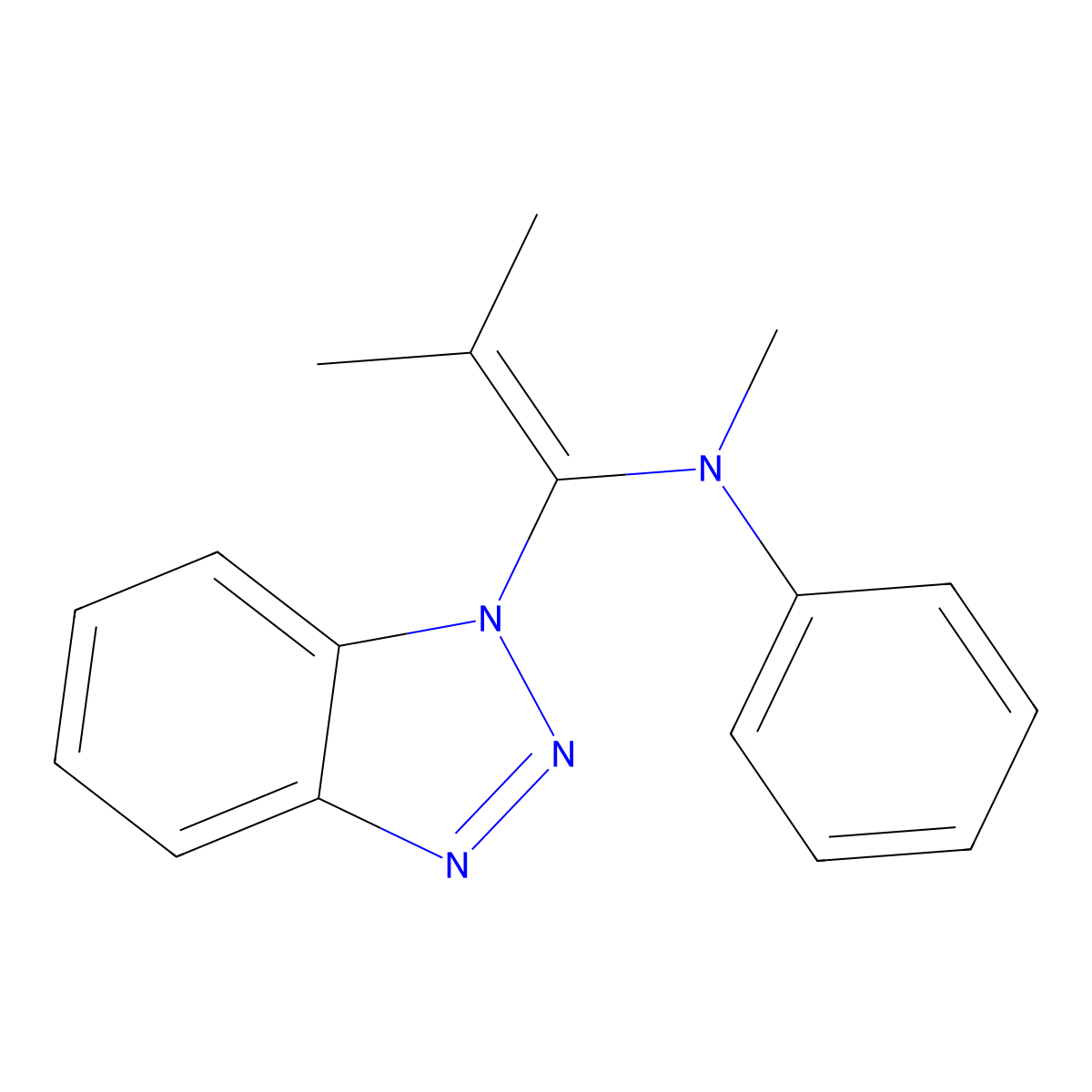 N-[1-(1H-1,2,3-Benzotriazol-1-yl)-2-methylprop-1-en-1-yl]-N-methylaniline molecular structure, CAS 305861-35-2