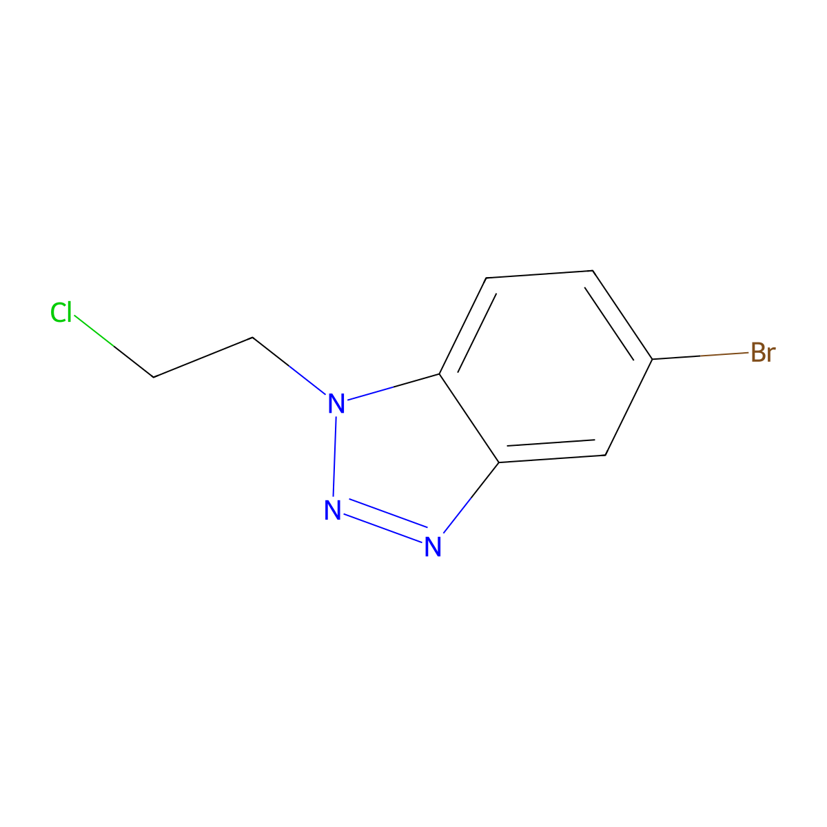 5-Bromo-1-(2-chloroethyl)-1H-1,2,3-benzotriazole molecular structure, CAS 305861-39-6