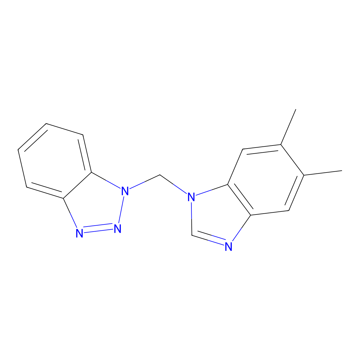1-[(5,6-Dimethyl-1H-1,3-benzodiazol-1-yl)methyl]-1H-1,2,3-benzotriazole molecular structure, CAS 305861-56-7