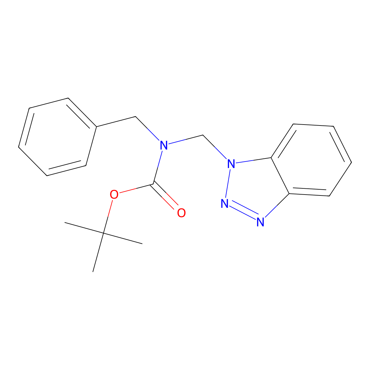 tert-Butyl N-(1H-1,2,3-benzotriazol-1-ylmethyl)-N-benzylcarbamate molecular structure, CAS 305861-61-4