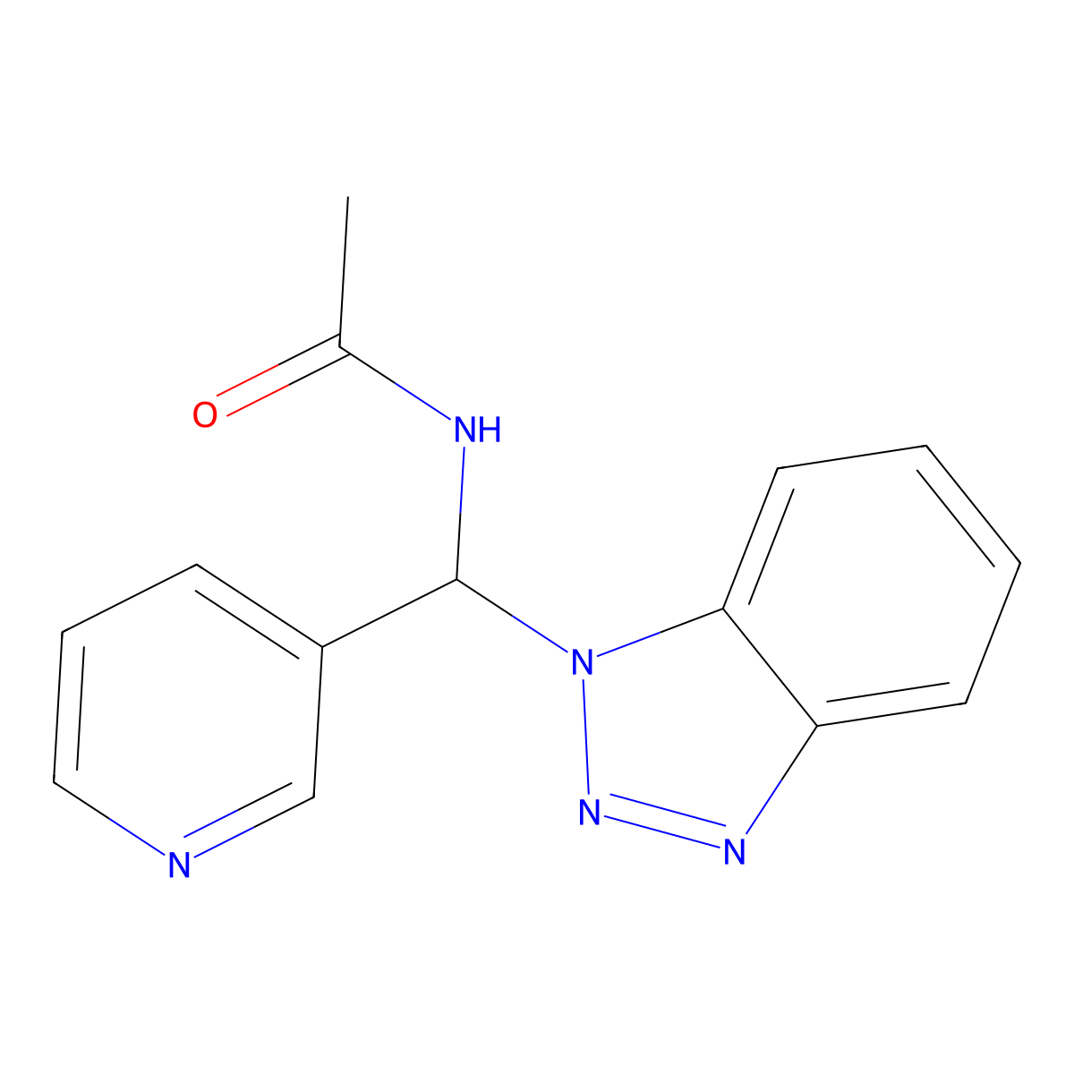N-(1H-benzotriazol-1-yl-3-pyridinylmethyl)-acetami molecular structure, CAS 305861-70-5