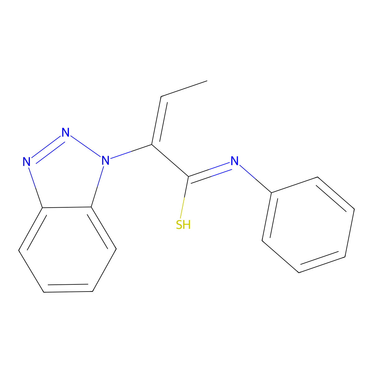 (Z,2E)-2-(1H-1,2,3-Benzotriazol-1-yl)-N-phenylbuta-2-enimidothioic acid molecular structure, CAS 305861-93-2